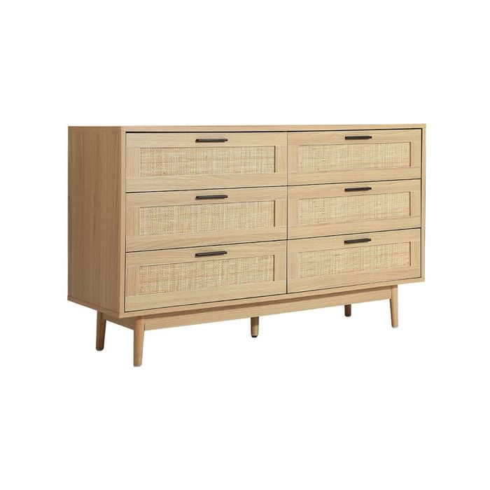 Artiss 6 Chest of Drawers Rattan Tallboy Cabinet Storage