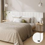 Oikiture Bed Frame Headboard Double Queen King Size Head Bedhead White Boucle
