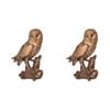 2PK Gibson Gifts Owl On Branch Home Decor Large Bronze 18cm