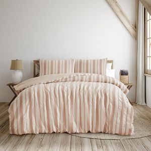 Ardor Boudoir Lisbon Seersucker Queen Bed Quilt Cover Set - Shell