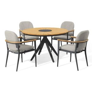 SIMPO Atlanta 5-Piece Outdoor Dining Setting - Grey