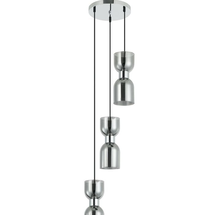 CLA Lighting Clessidra Multiple Round Base Pendant Light Smokey Black