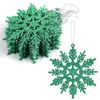 Catzon 12Pcs Christmas Snowflake Hanging Decor for Xmas Trees-DarkGreen