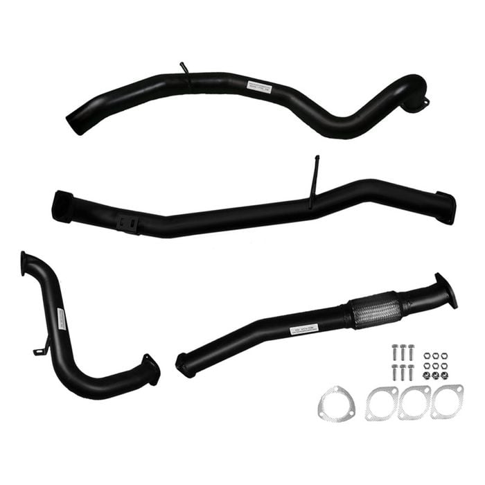 Ignite Exhausts Turbo Back For Nissan Gu Patrol 3l Wagon 3" No Cat With Pipe Only Black Aluminised Steel