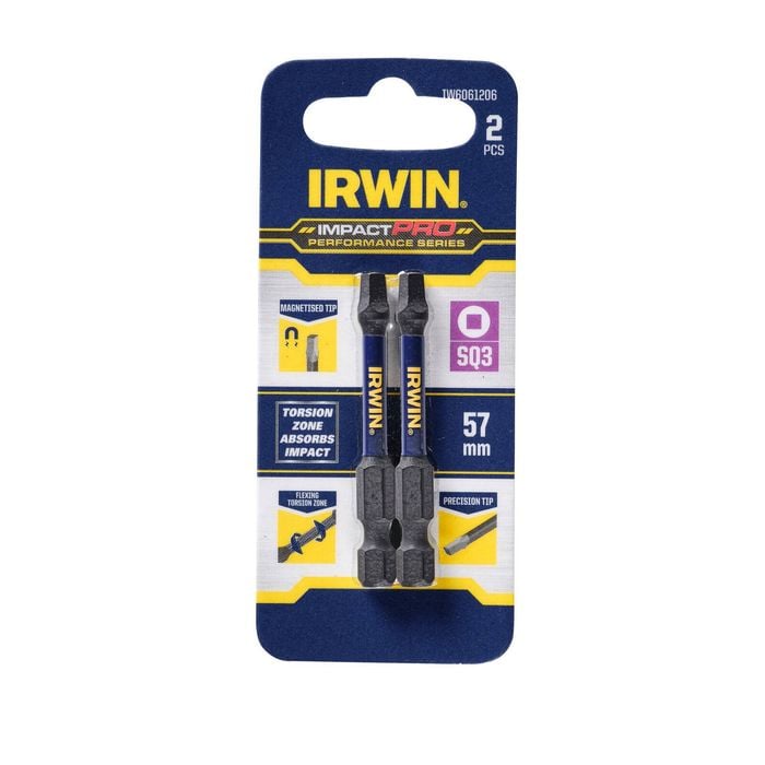 Irwin Impact Pro Performance 57mm SQ3 - 2 Pack