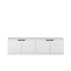 European Cabinetry Fluted Pull Black Bucharest TV Unit White