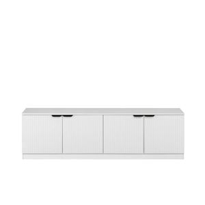 European Cabinetry Fluted Pull Black Bucharest TV Unit White