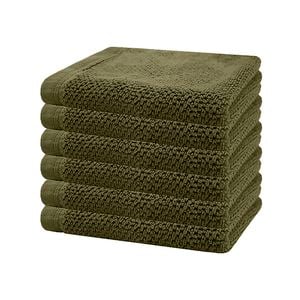 Angove 6pack Face Washer 33x33cm Olive