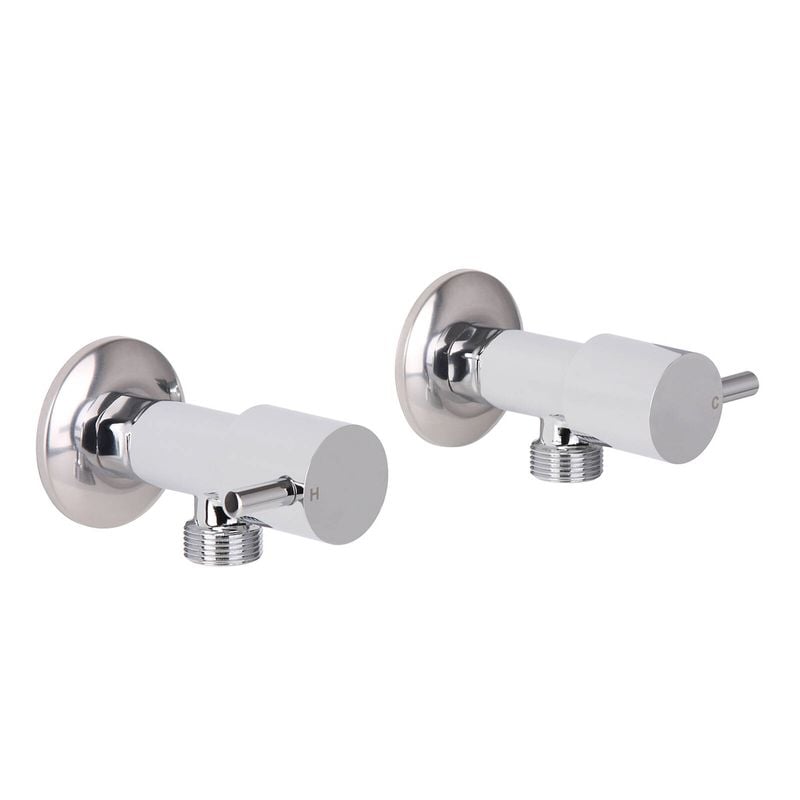Chrome Resonance 1/4 Turn Pin Lever Washing Machine Set
