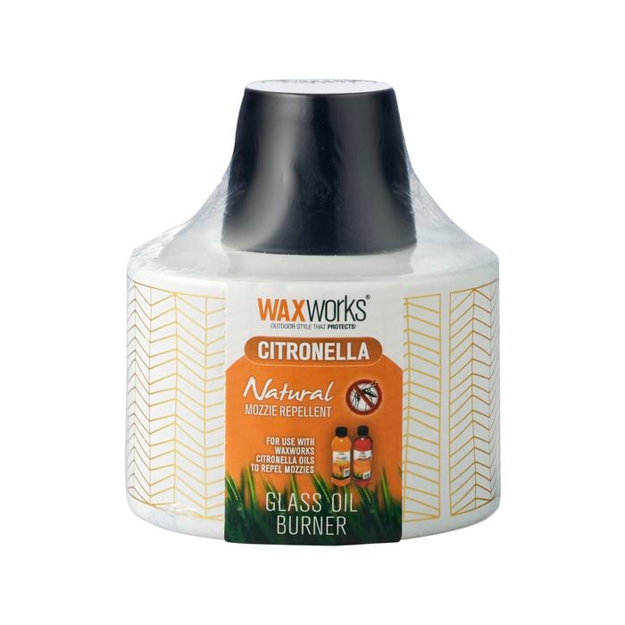 Waxworks Citronella Glass Oil Burner With Snuffer Cap