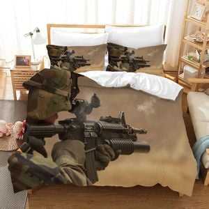 3D Military War Quilt Cover Set Bedding Set Pillowcases 04