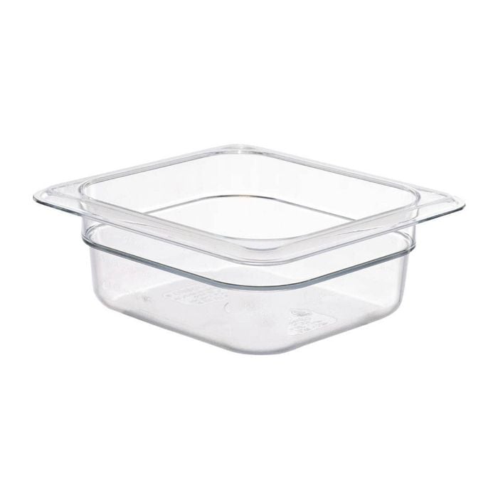 Cambro Gastronorm Food Pan Polycarbonate Clear 1/6 Size 65mm Commercial Kitchen Catering