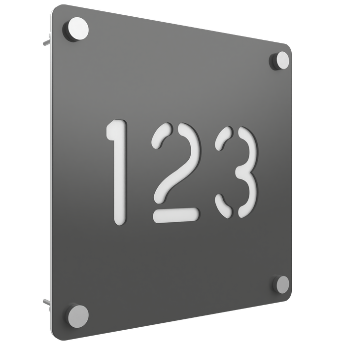 ProtectorAl 280mm x 280mm Woodland Grey Custom House Sign Aluminium Cut Through