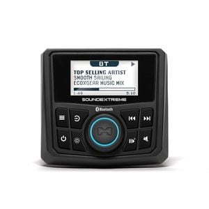 Soundextreme Marine Gauge Size Waterproof Am/fm Bluetooth Powersports Stereo 200 Watt Radio With Built-in 4 Zone Led Controller