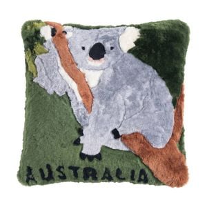 Huxford Grove Shorn Sheepskin Cushion Cover Koala Green 45x45cm