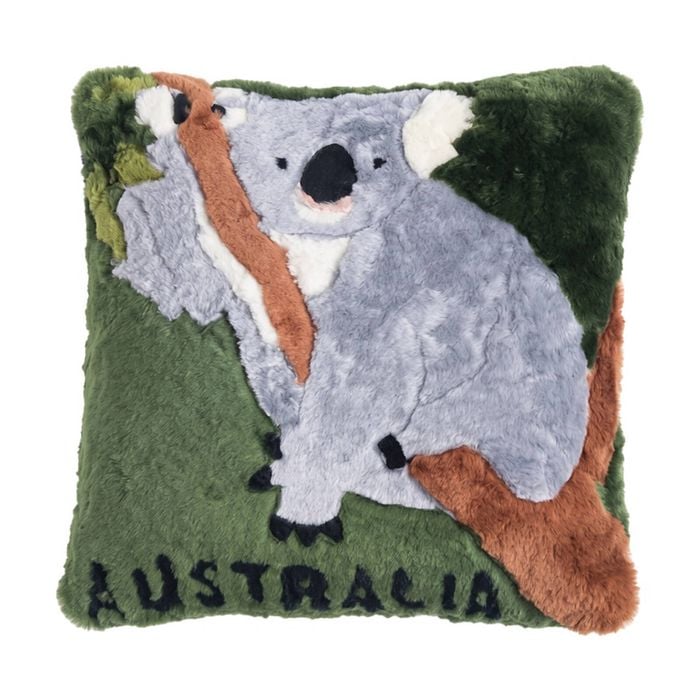 Huxford Grove Shorn Sheepskin Cushion Cover Koala Green 45x45cm
