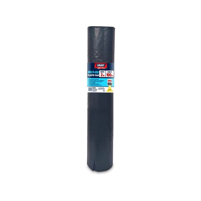 GRUNT 2 x 100m Black 70um Multi Use Plastic Film