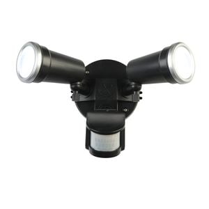 Brilliant Lighting 20W Black Trooper LED DIY Twin Flood Light With Motion Sensor