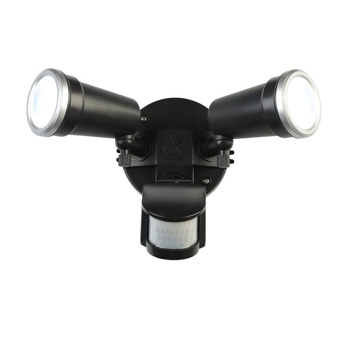 Brilliant Lighting 20W Black Trooper LED DIY Twin Flood Light With Motion Sensor