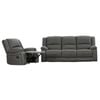 Anderson 1+3 Seater Fabric Electric Recliner Sofa Lounge Chair Set Latte Light Grey