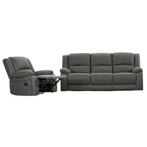 Anderson 1+3 Seater Fabric Electric Recliner Sofa Lounge Chair Set Latte Light Grey