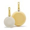 2pc Greenlife 7/10in Aluminium Soft Grip Frypan Set Light Yellow