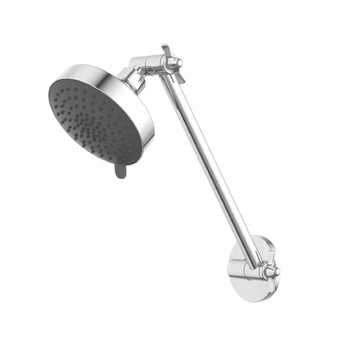 Flexispray WELS 3 Star 9L/min Chrome Splash Hi Rise Adjustable Wall Shower 5 Function