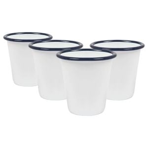 Argon Tableware White Enamel Tumblers - 300ml - Pack of 3