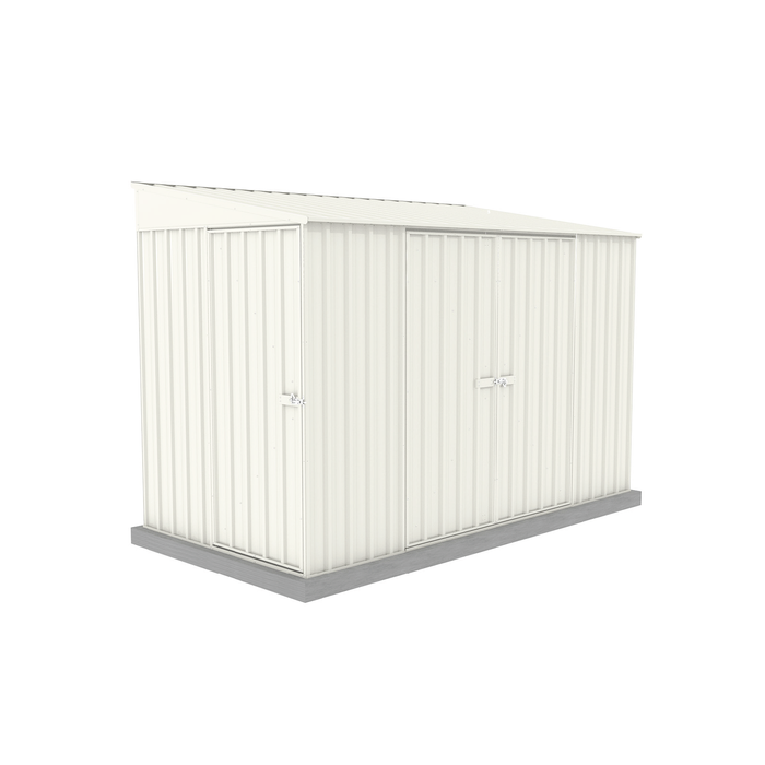 Absco Sheds 1.52 x 3.0 x 2.06m Surfmist Narrow Triple Door Garden Shed