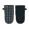2pc Ladelle Hemingway Taupe Cotton Linen Oven Mitt Set Cookware Black