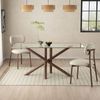 Rectangular Glass Dining Table Walnut