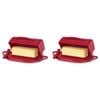 2PK Butterie Flip-Top Plastic Butter Dish w/ Spreader 22.9x14cm - Red