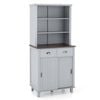 Costway 1.7m Kitchen Buffet Hutch Cupboard Sliding Doors Microwave