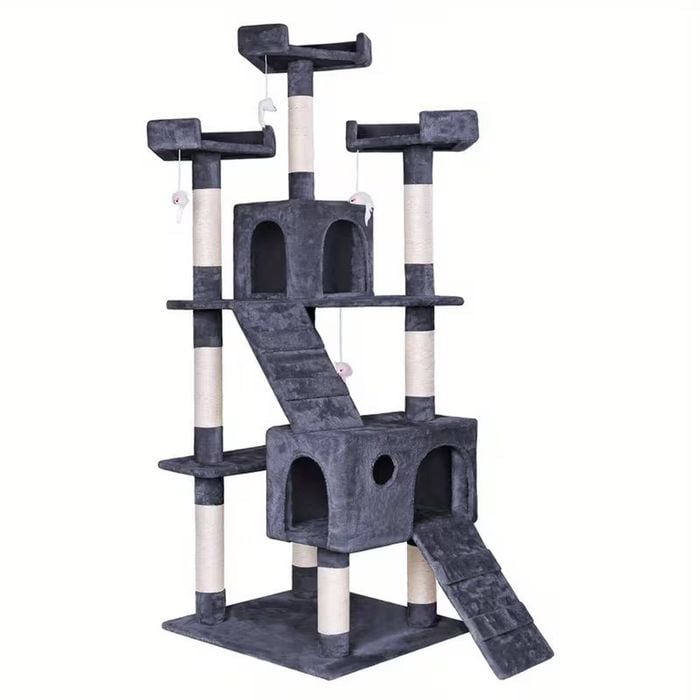 Cat Tree Scratching Post Scratcher Tower Condo House Furniture Wood 132 Cm