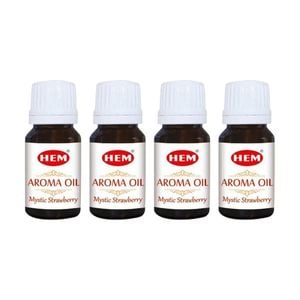4PK HEM Home Fragrance Scented Smelling Oil Bottle 10ml Mystic Strawberry