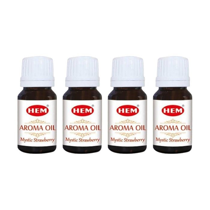 4PK HEM Home Fragrance Scented Smelling Oil Bottle 10ml Mystic Strawberry