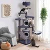 HOMFURN 154cm Cat Scratching Tree and Scratching Posts, Dark Gray