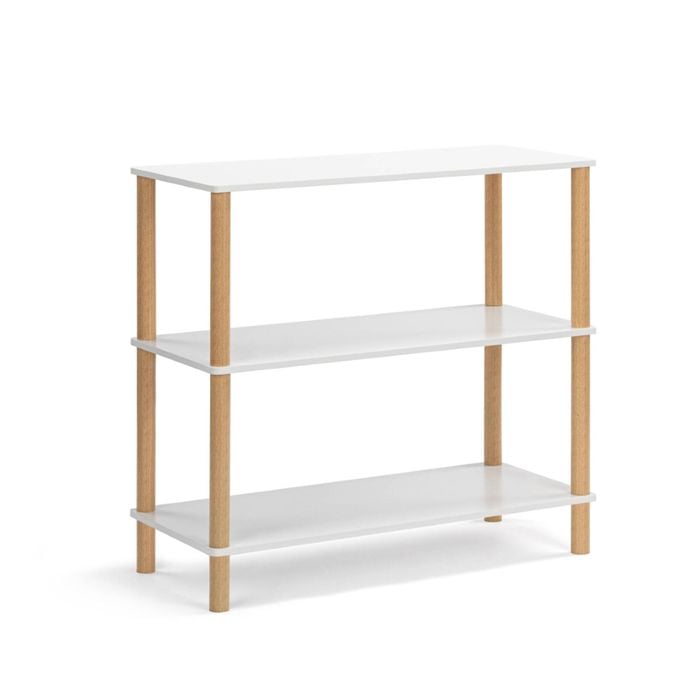Seth Open Shelf Unit Shelving Display Rectangular 3 Levels White