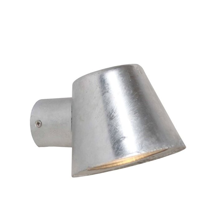 CLA Lighting Skopa Exterior Glass Diffuser Flat Top Cone Surface Mounted Wall Light IP44 Galvanized Steel