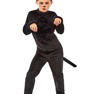 Mysterious Black Cat Girls Halloween Costume Jumpsuit - Medium