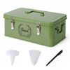 Toque Seed Storage Box 4-Compartment Organiser Metal Seed Box Deep Green
