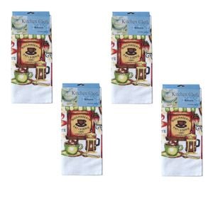 Just Comfort Set of 4 Microfibre Printed Tea Towels Patisserie