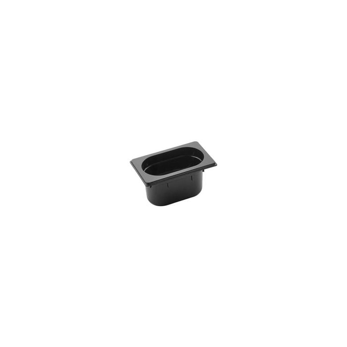Inox Macel Gastronorm Pan Polycarbonate Black 1/9 Size 176x108x100mm / 1.0Lt