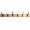 Adoored 6 Double Black Hook Pine Board Deco Hook Rack