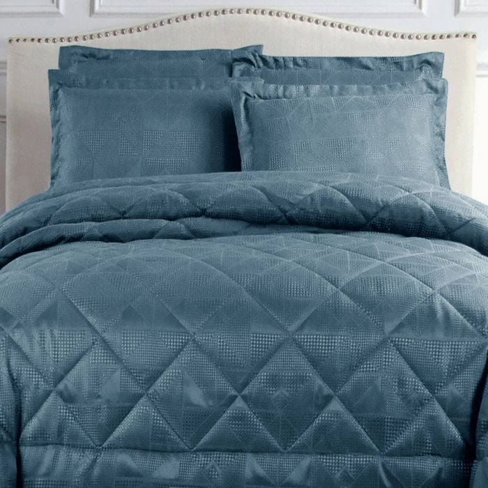 Hotel Living Eli Jacquard Comforter Set Blue King