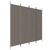 vidaXL 4-Panel Room Divider Anthracite Fabric Privacy Screen Separator Folding