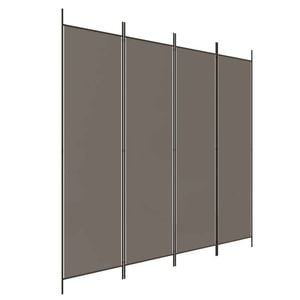 vidaXL 4-Panel Room Divider Anthracite Fabric Privacy Screen Separator Folding