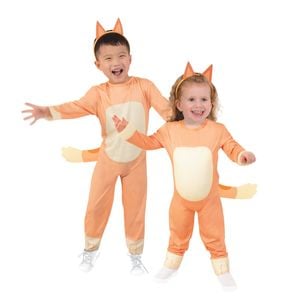 Bingo Halloween Costume for Toddlers Official Bluey Red Heeler Jumpsuit with Headband Orange Colour, TODDLER