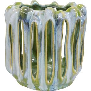 LVD Hurricane Votive Candle Holder Display Decor 17cm - Green