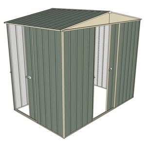 Build-a-Shed 2.3 x 1.5 x 2.3m Front Gable Two Single Sliding Door Narrow Shed - Green